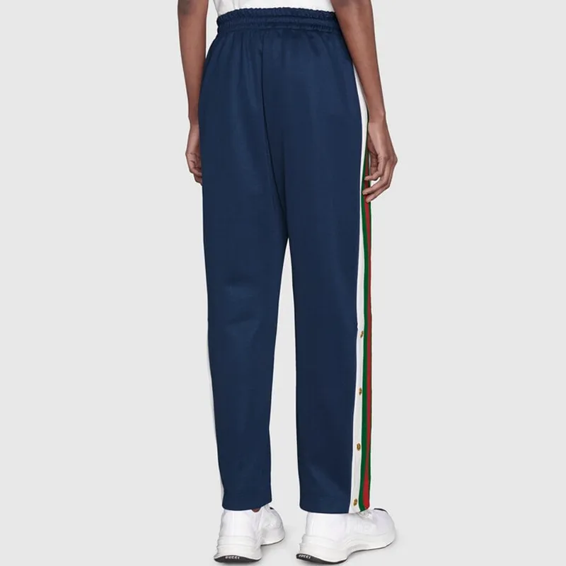 GUCCI SS22 Knitted Sports Pants Women's Blue-3
