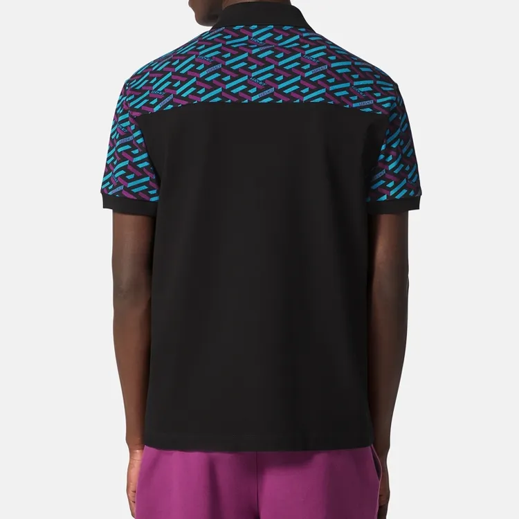 VERSACE Polo Shirts Men Black-3