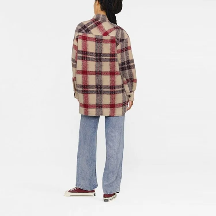 ISABEL MARANT ETOILE Harveli Checked Button fastening Coat-2