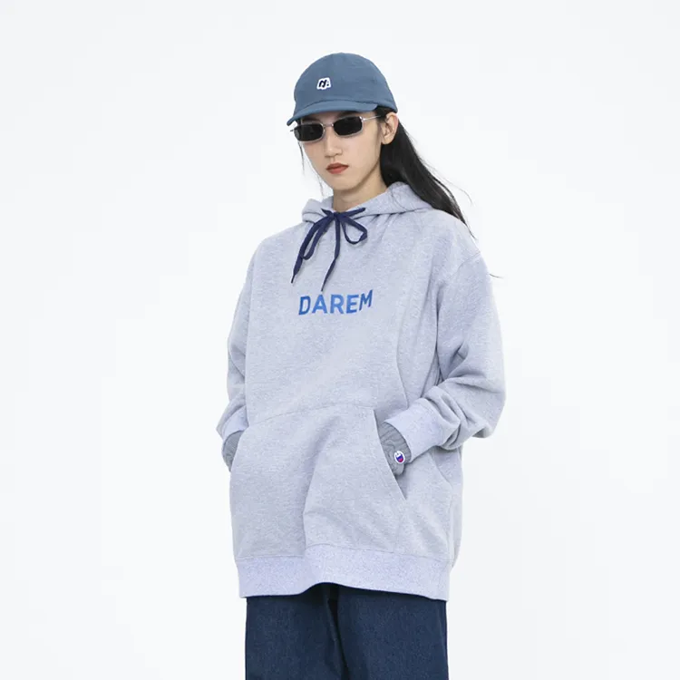 DAKYAM Hooded Loose Fit Sweatshirt Unisex Gray-2