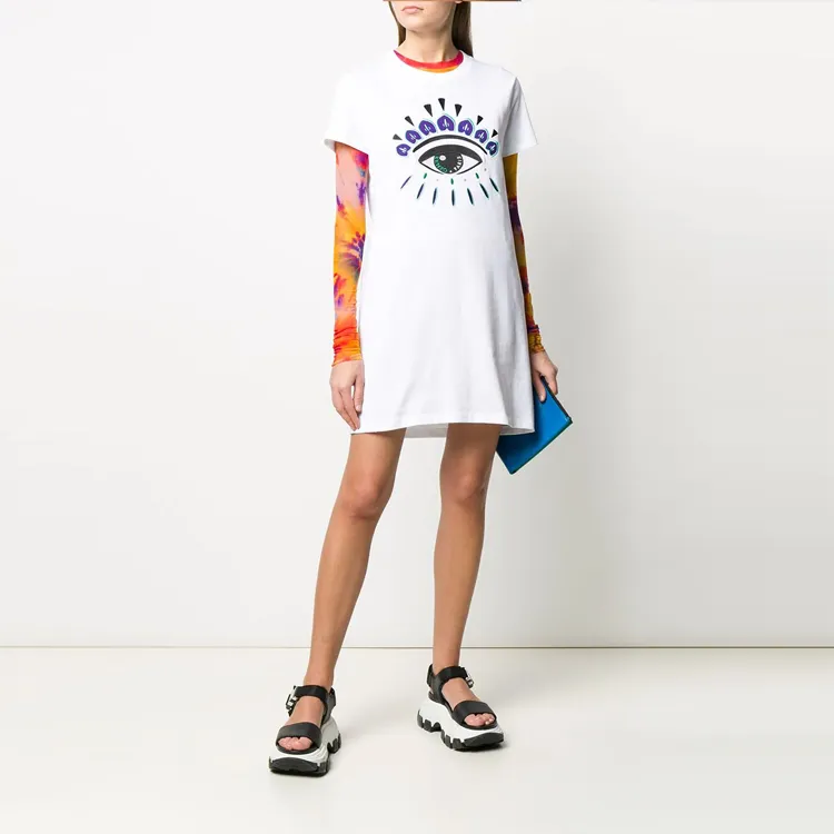 KENZO Short Sleeved Dresses Women's White-3