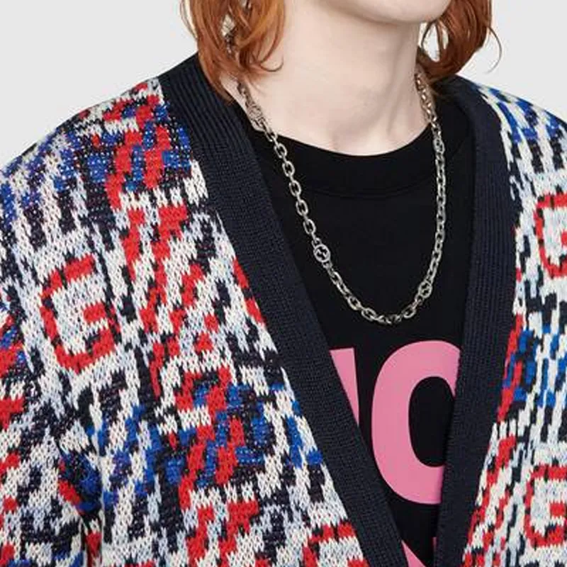 GUCCI Sterling Silver Interlocking G Necklace-8