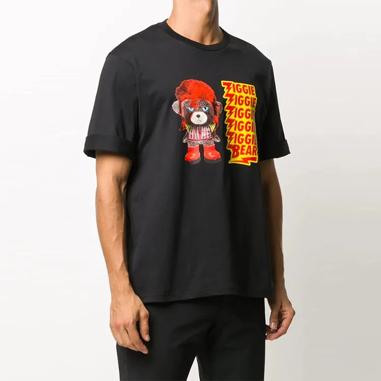 Neil Barrett Ziggie Bear Print Cotton T shirt-3