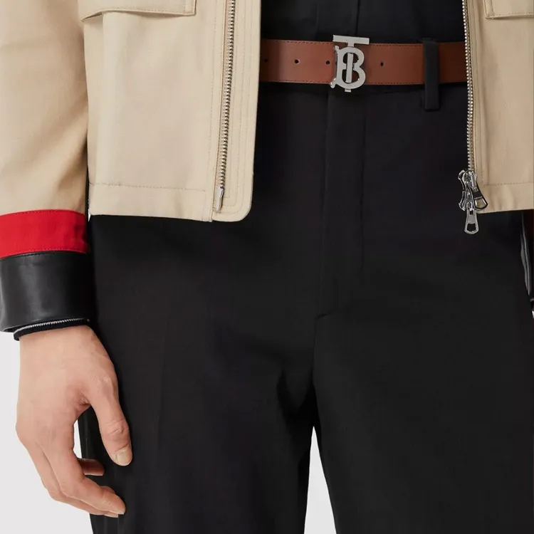 Burberry Cow Leather Leather Belts Men's Width: 3.5cm-4