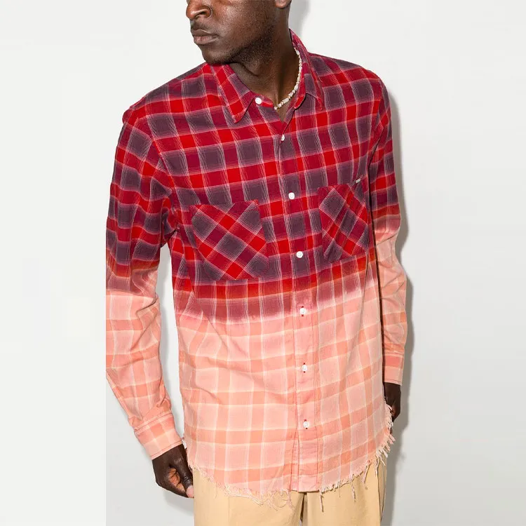 AMIRI Bleached Flannel Button Down Shirt-2