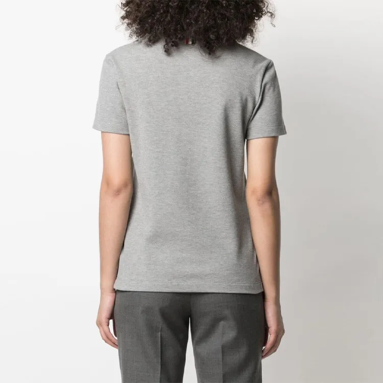 THOM BROWNE Striped Logo patch Polo Shirt-3