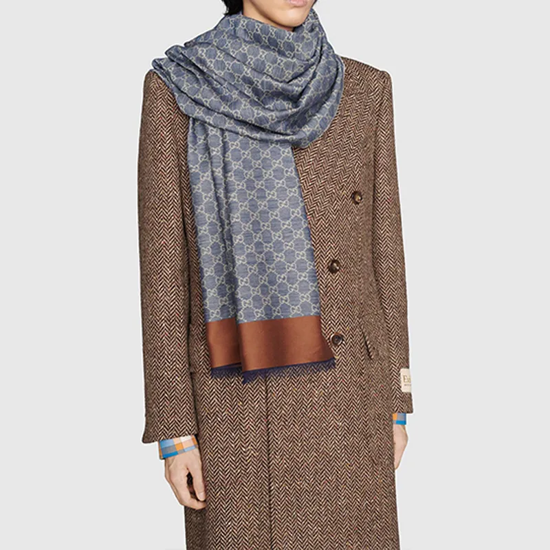 GUCCI Denim Shawls Unisex Blue-3