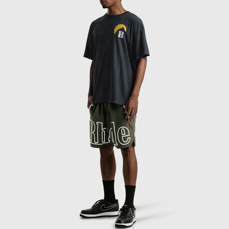 RHUDE Casual Shorts Men Green-6
