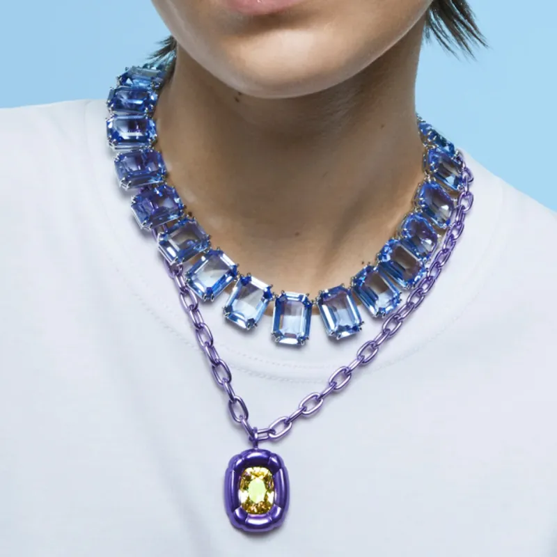Swarovski Metal Necklaces Women's Purple-2