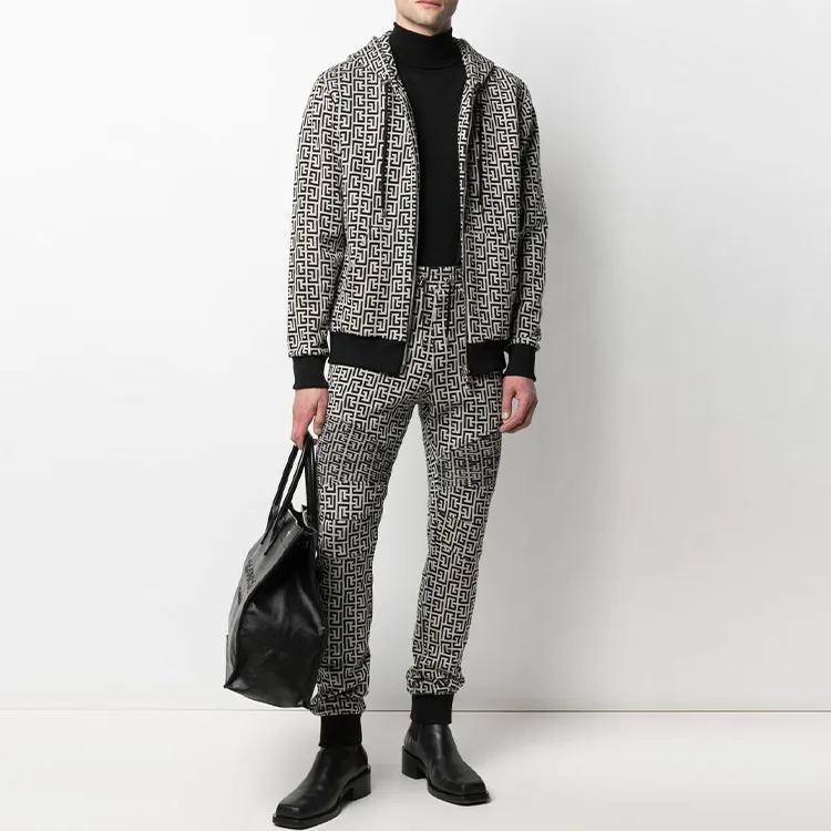 BALMAIN Monogram Printed Zip-Up Hoodie-6