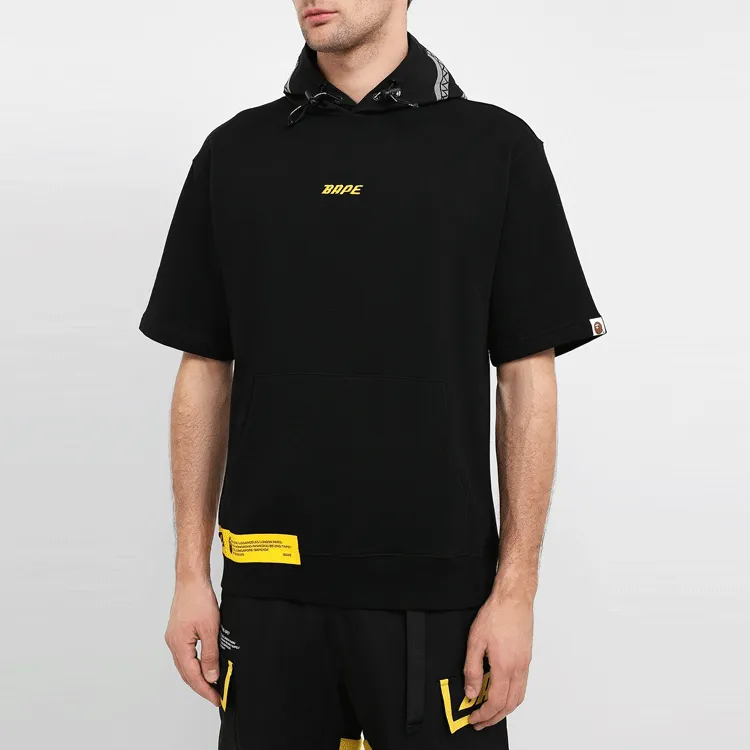 A BATHING APE A BATHING APE In Transit Shark Short Sleeve Pullover Hoodie-3