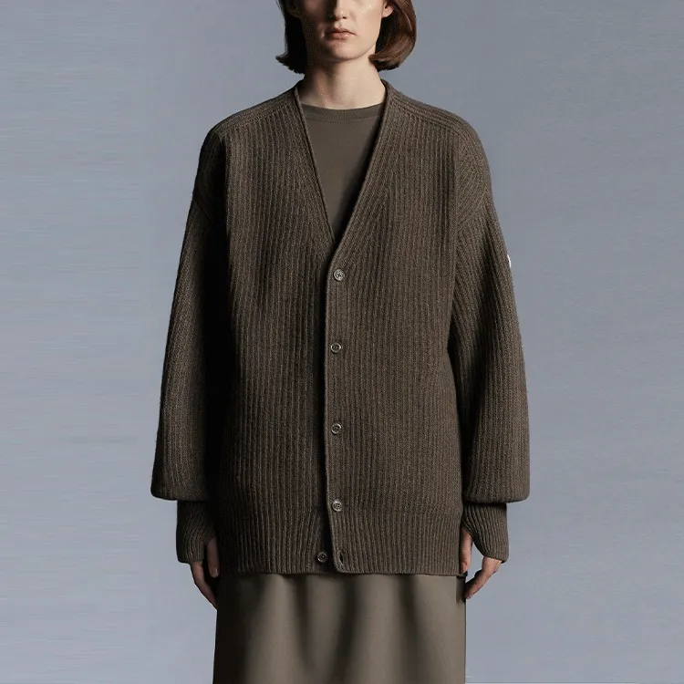 Moncler FW21 Loose Fit Knitwear Unisex Mud Brown-3