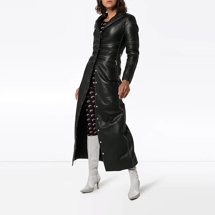 Marine Serre Leather Jackets Women's Black-3