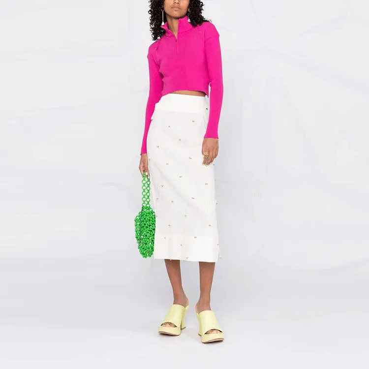 Jacquemus FW21 Slim Fit Sweater Women's Fuchsia-3
