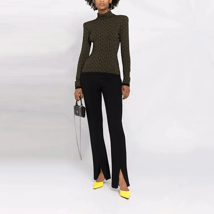 BALMAIN FW21 Slim Fit Sweater Women's Green-1