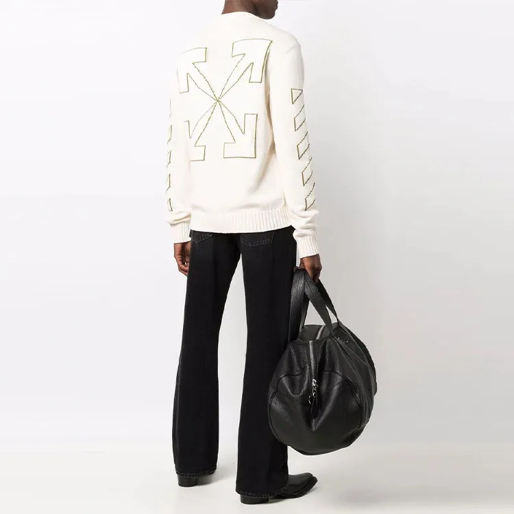 OFF WHITE Arrows Diag Stripe Knitted Crewneck-1