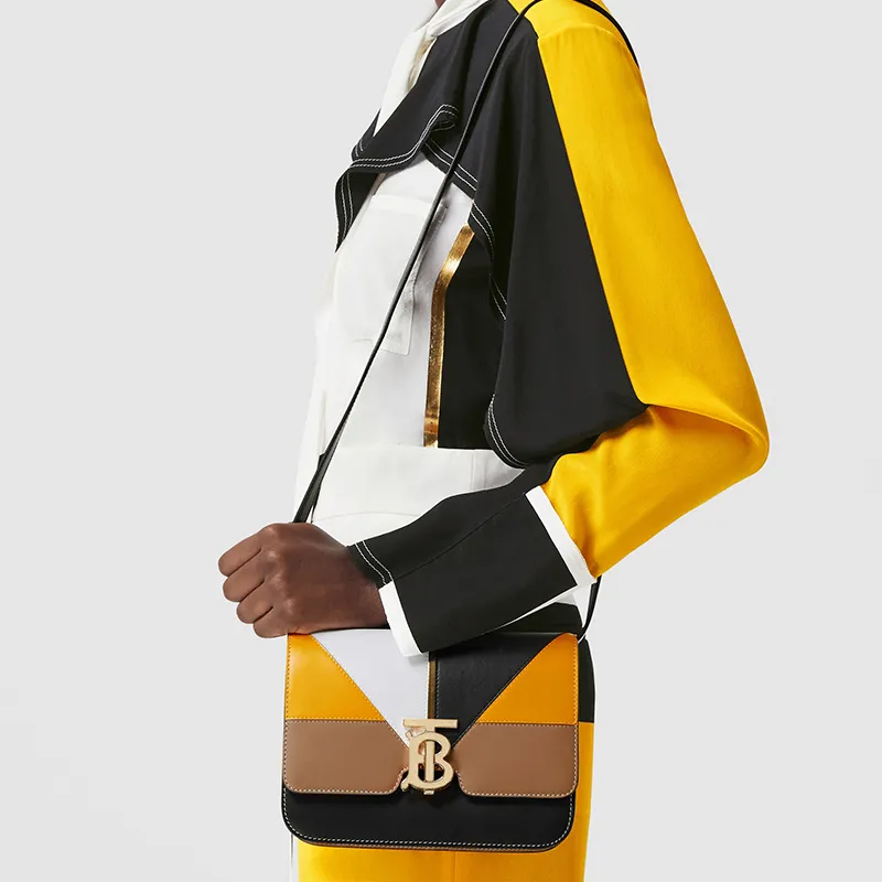 Burberry Calfskin Small Square Bag Shoulder Bag Crossbody Bag Small Size Women's Multicolor-5