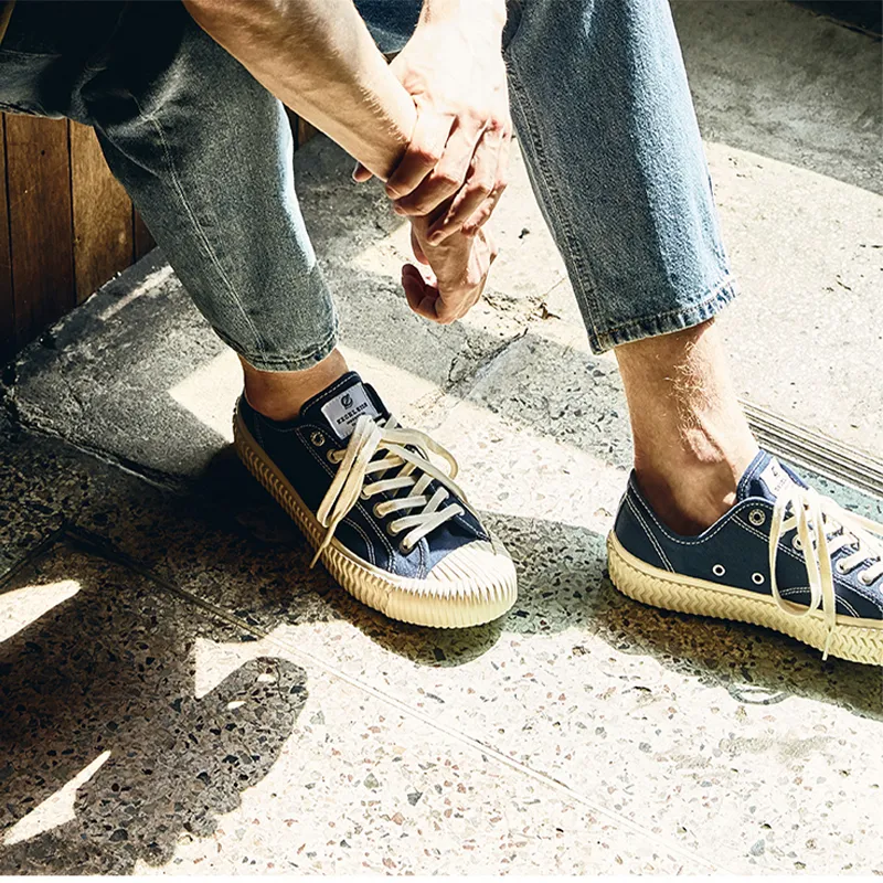 Excelsior Canvas Shoes Unisex Low Top Dark Blue-5