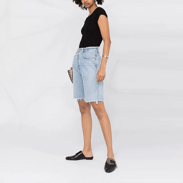 AGOLDE Denim Shorts Women's Light Blue-4
