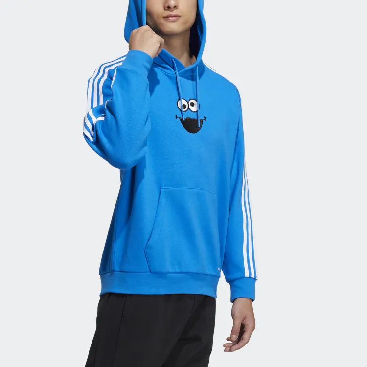Adidas Neo Sesame Street Co branded Collection U Ss Hdy Bird Sweatshirt Unisex Blue-5