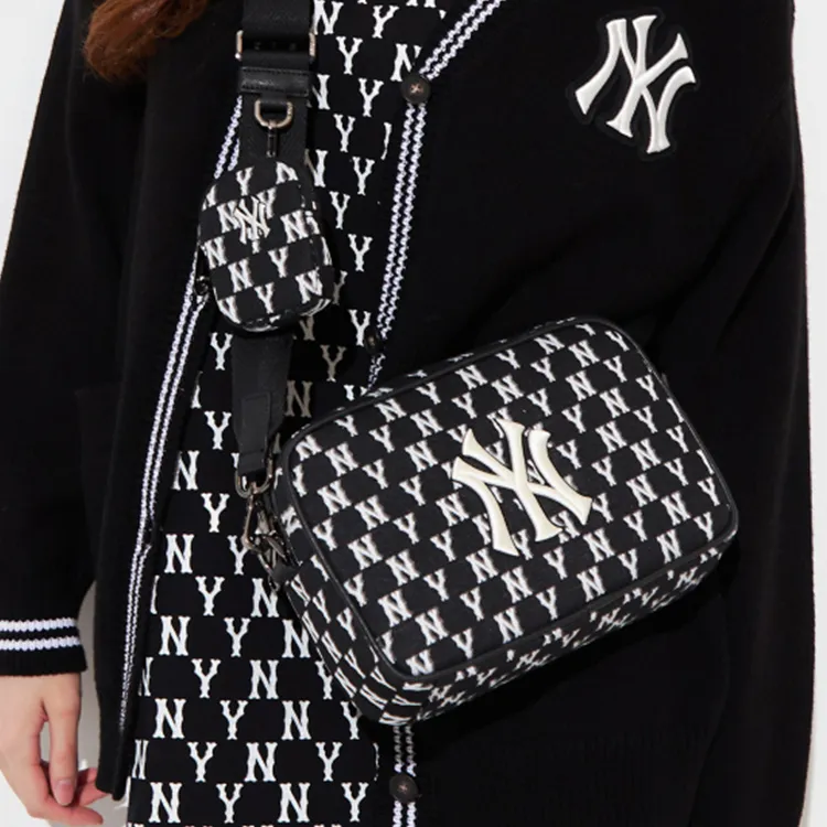 MLB Monogram Collection Polyester Combo Bag Camera Bag Shoulder Bag Regular Unisex Black-6