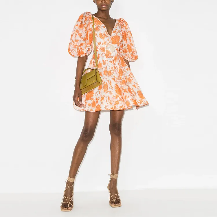 Zimmermann Short-Sleeved Dresses Women's Orange-2