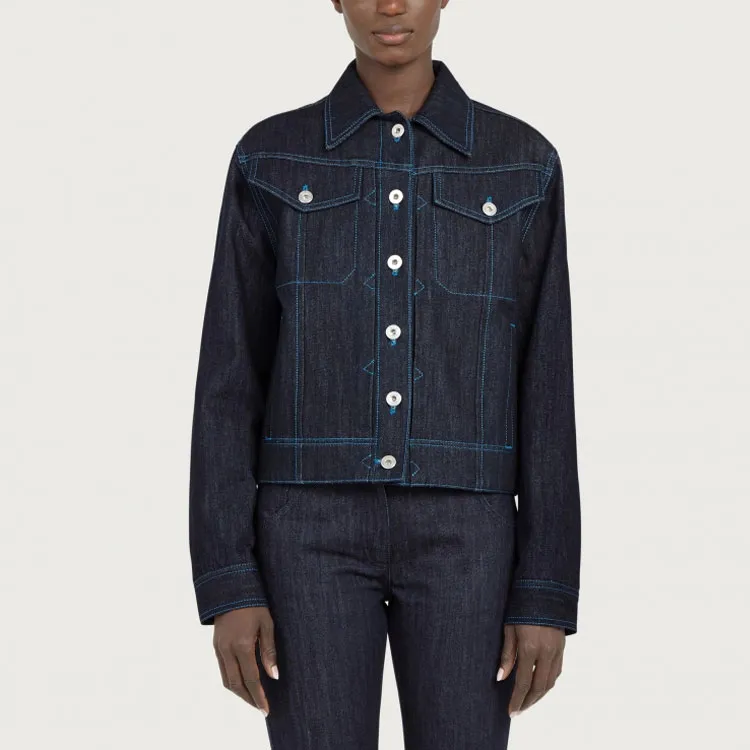 Ferragamo Denim Jackets Women's Blue-1