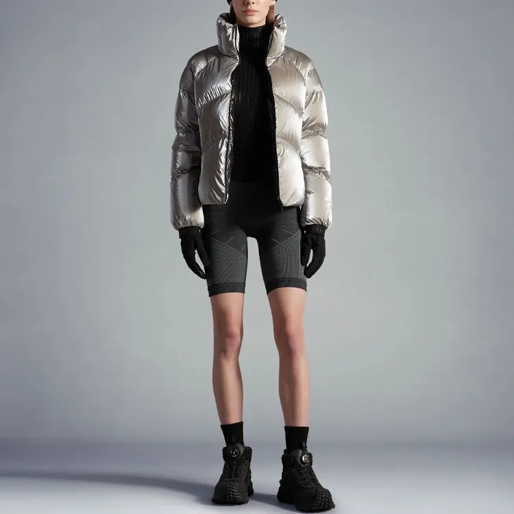 Moncler Down Jacket Winter Women's Silver-3