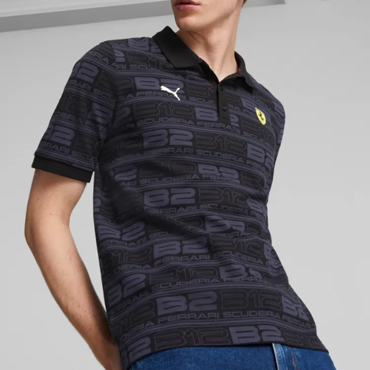 PUMA Ferrari Racing Series Polo Shirts Men Black-3