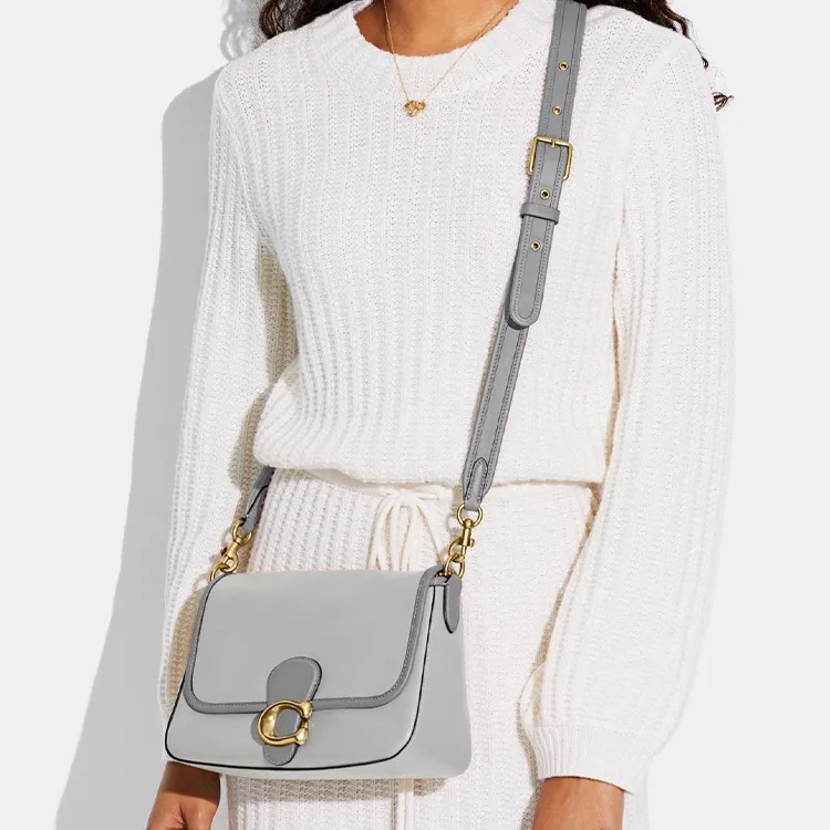 COACH Tabby Leather Handbag, Crossbody Bag, Shoulder Bag Women's Light Gray-4