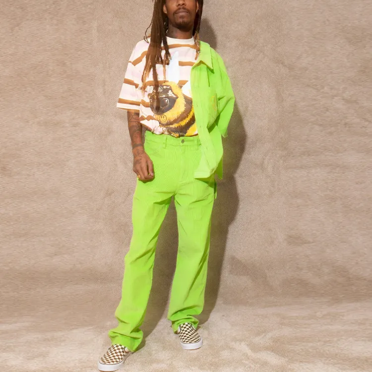 Drew House Smiley Collection T Shirts Unisex Ice Cream Stripes-2