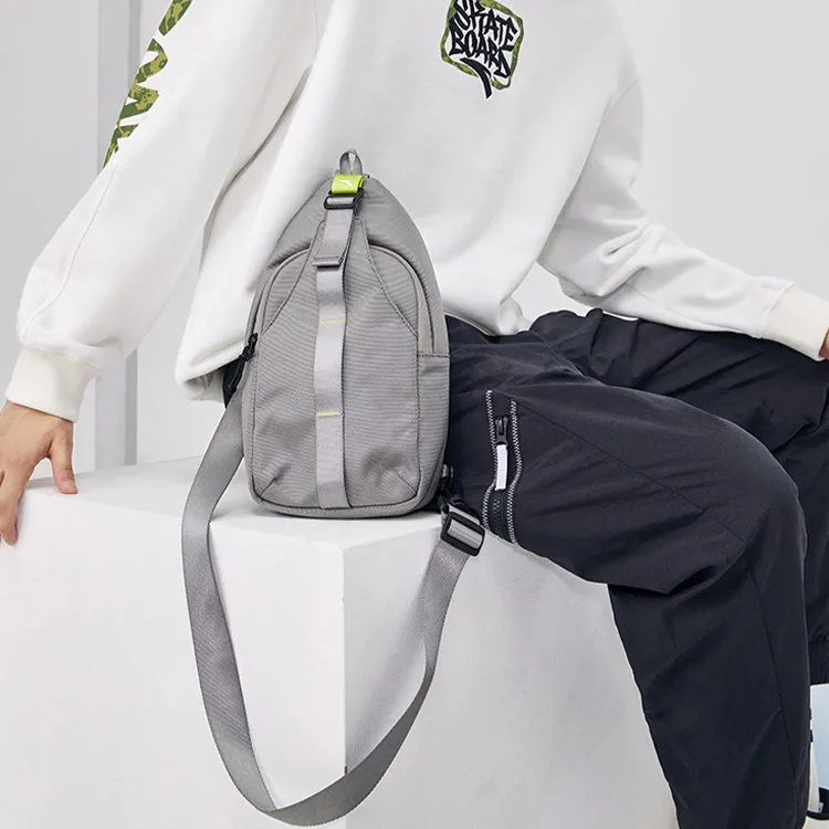 Anta Polyester Sling Bag Regular Unisex Gray-4