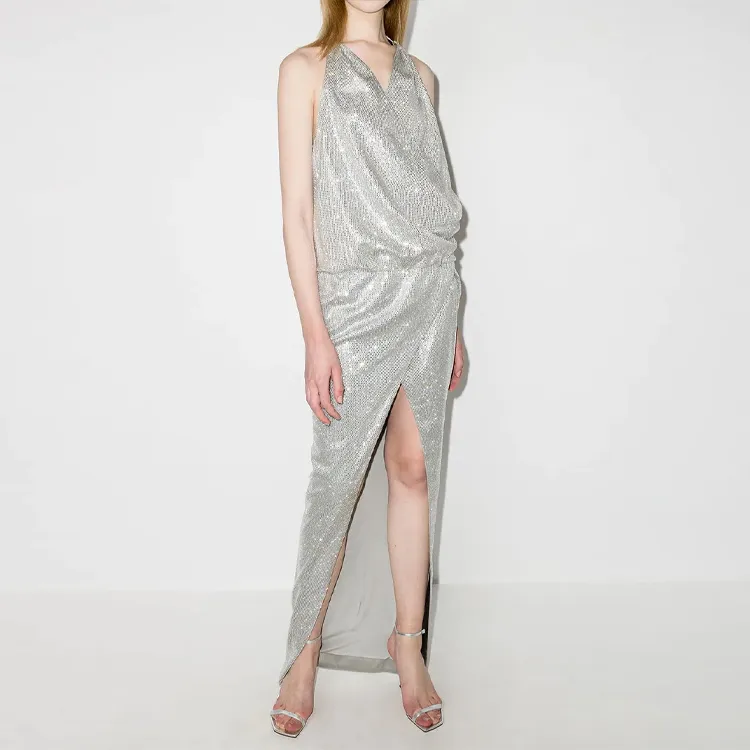 BALMAIN Sleeveless Dresses Women's Silver-1