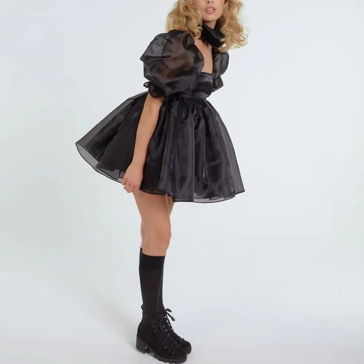 Selkie Short-Sleeved Dresses Women's Black-3