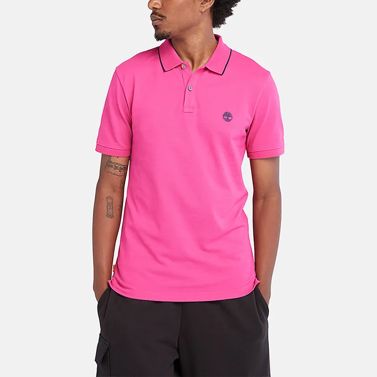 Timberland Polo Shirts Men Pink-2