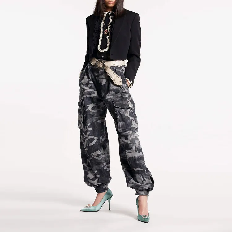 DSQUARED 2 Camouflage Print High Waist Tousers-2