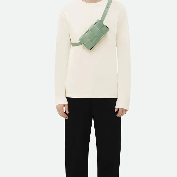 Bottega Veneta Cassette Belt Cow Leather Box Bag Camera Bag Fanny Pack, Crossbody Bag Mini Men's Sage Green-4
