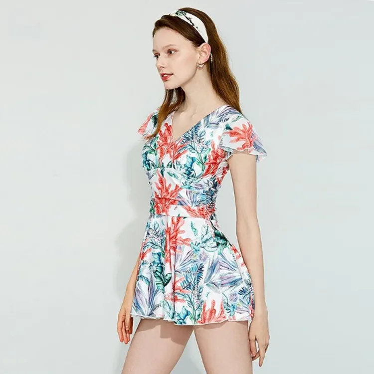 ZOKE Swim Dresses & Skirts Women's White Green-5
