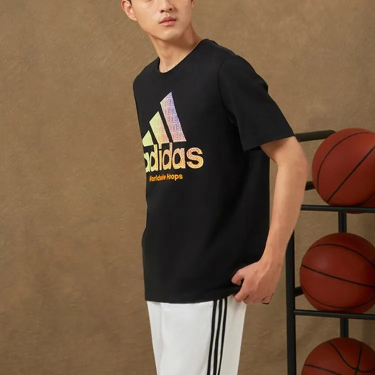 Adidas Drop Shoulder Sleeve T-Shirt Men's Black-3