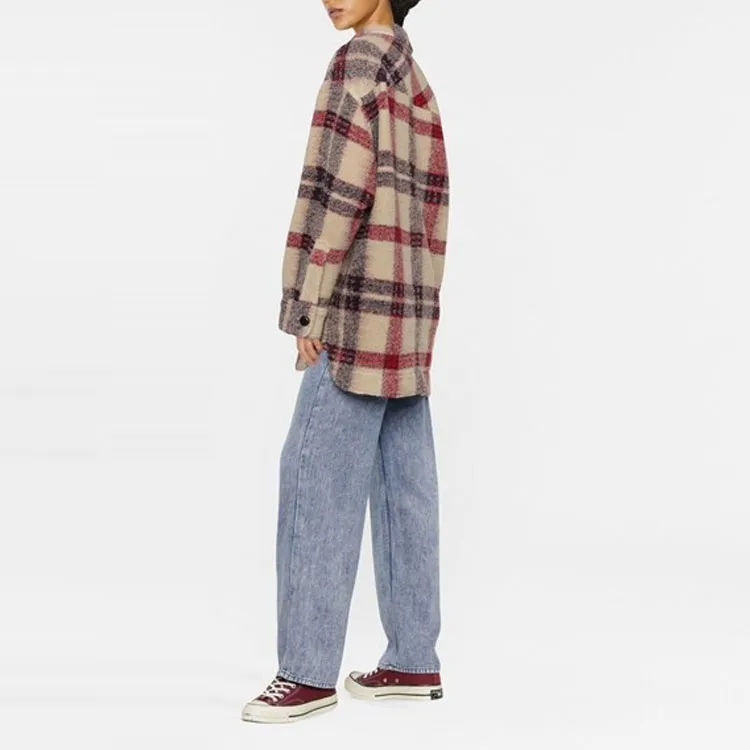 ISABEL MARANT ETOILE Harveli Checked Button fastening Coat-3