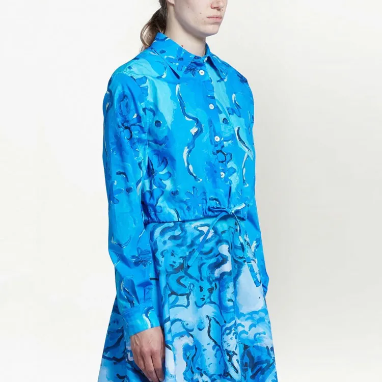 MARNI Abstract Floral Printed Ruched Shirt-3