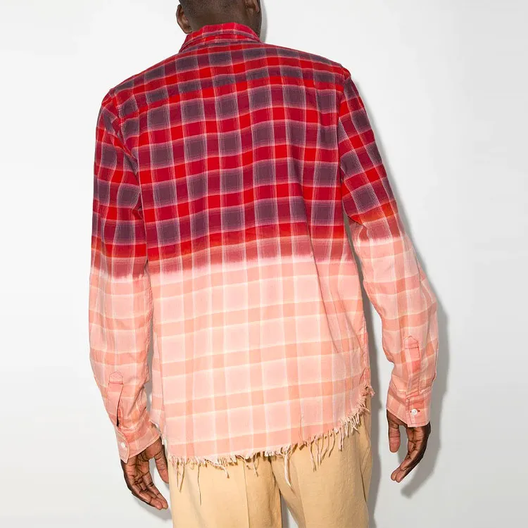 AMIRI Bleached Flannel Button Down Shirt-3