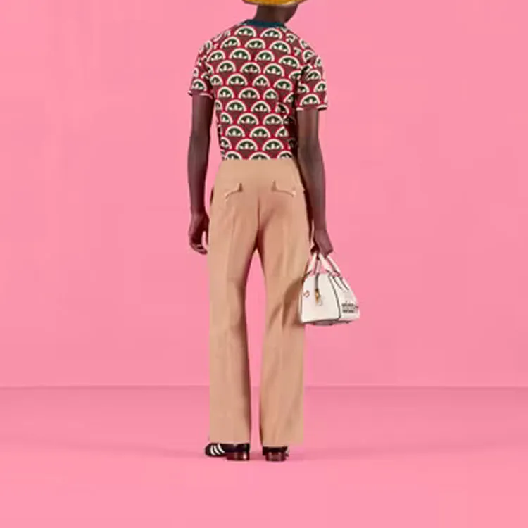 GUCCI X Adidas Trefoil Print T Shirt-4