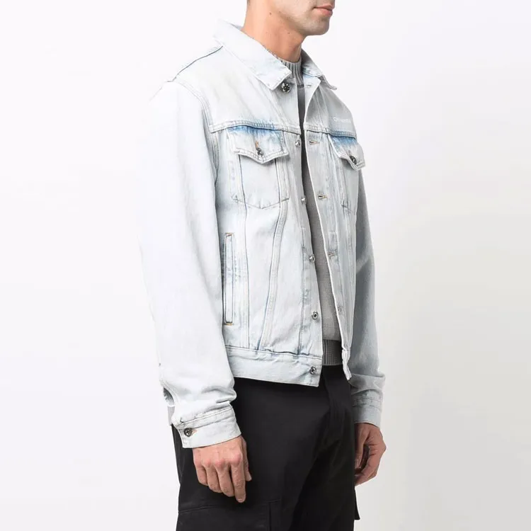 OFF WHITE SS22 Denim Jacket Fall Men's Blue-4