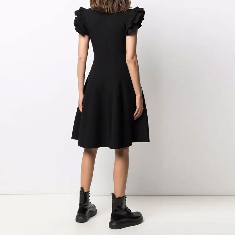 Alexander McQueen Short Sleeved Dresses Women's Black-1
