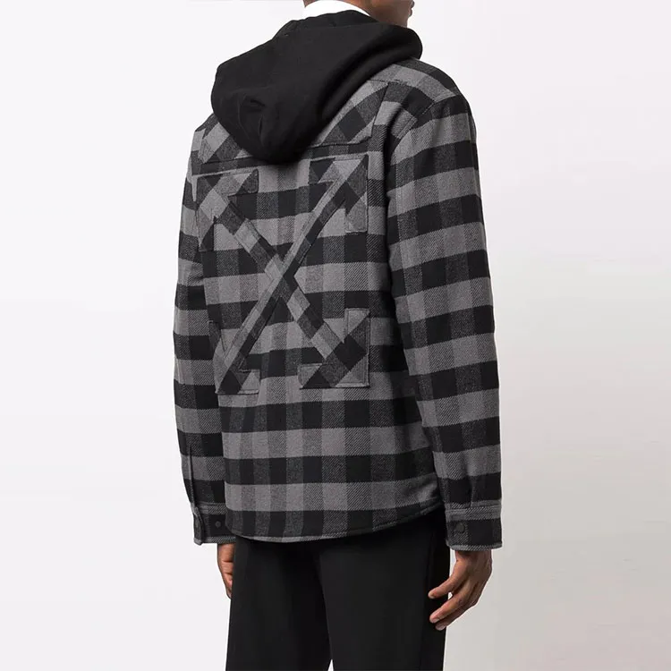 OFF-WHITE Checked Hooded Shirt-4