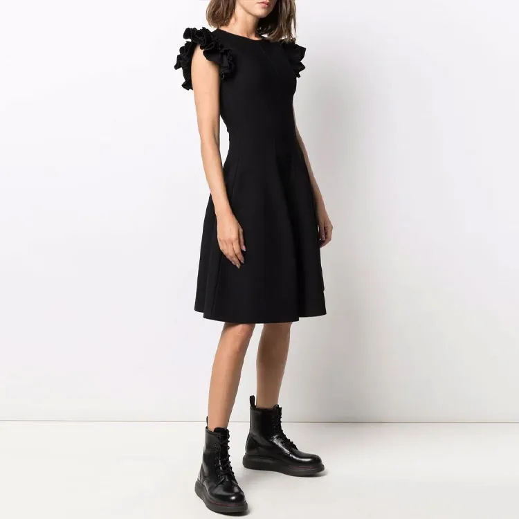 Alexander McQueen Short Sleeved Dresses Women's Black-3