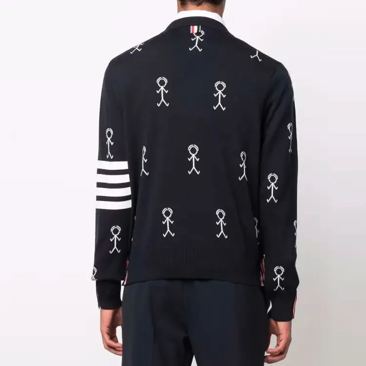 THOM BROWNE Sweaters Men Marine Blue-3