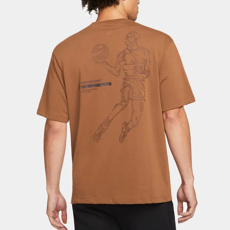Jordan T Shirts Men Granite Brown-4