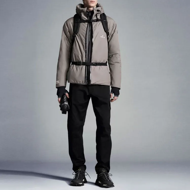 Moncler SS22 Solid Color Hooded Down Jacket Men's Brown-1